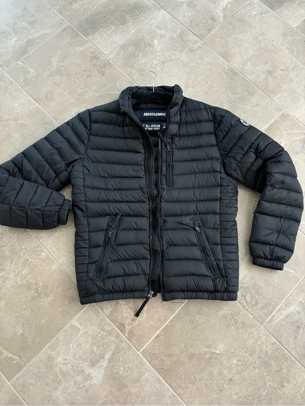 Abercrombie & Fitch Men's Black Quilted Puffer Jacket